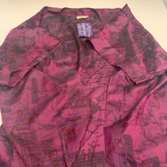 Alchemy Recycled Sari Purple Silk Kimono NEW - Picture 2 of 3
